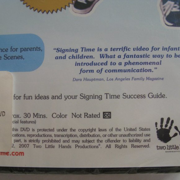 Signing Time! Volume 1 DVD NEW & SEALED Includes Spanish Play Options - Picture 4 of 6